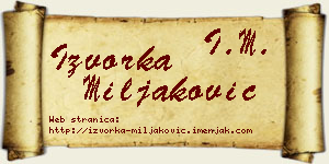 Izvorka Miljaković vizit kartica